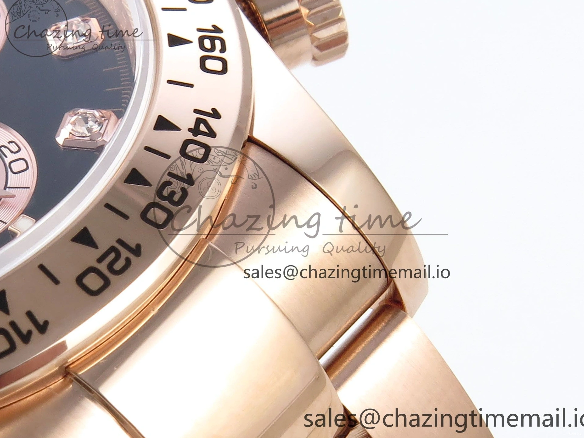 MiroTime 0215 EyeCatching Daytona 126505 QF 1:1 Best Edition Black RG Diamonds Dial on RG Braclet SH4131 V 715